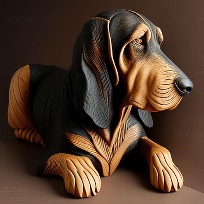 3D model Black and tan Coonhound dog (STL)